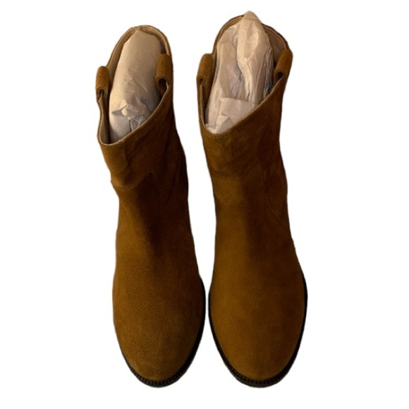 Boho Style LANDSEND Pull On Suede Booties 1” Heel - Picture 2 of 7